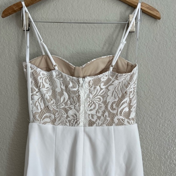 Eloquently Enticing White and Beige Lace Bustier Jumpsuit - Picture 9 of 10